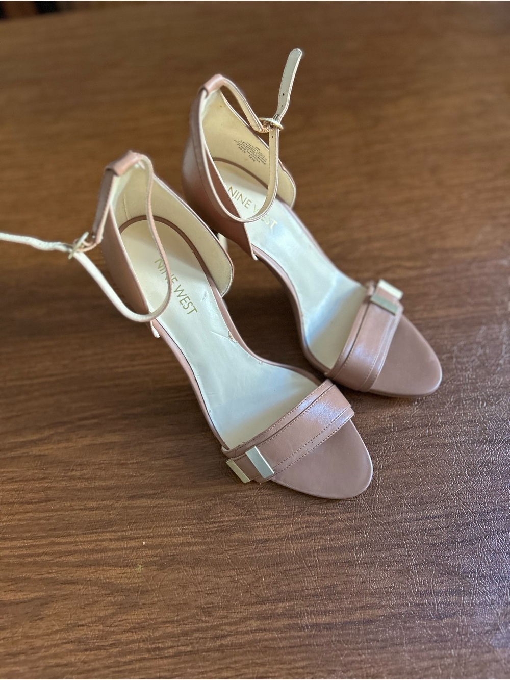 Nine West Women's Soft Nude Ankle-Strap Heels